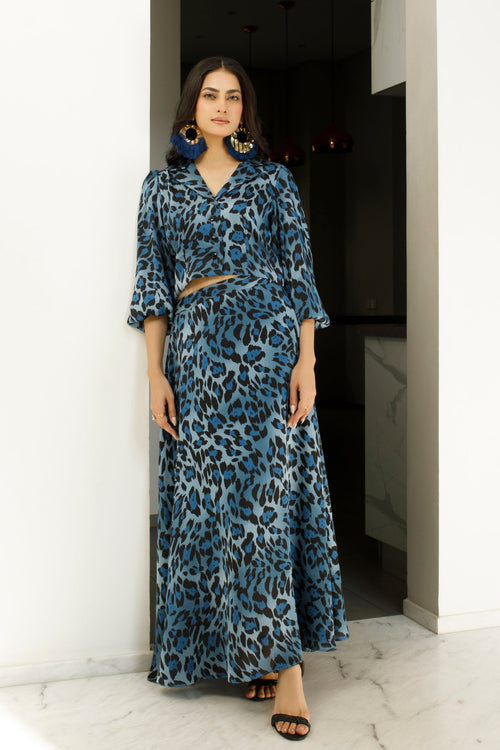 Animal Printed Skirt and Top Duo
