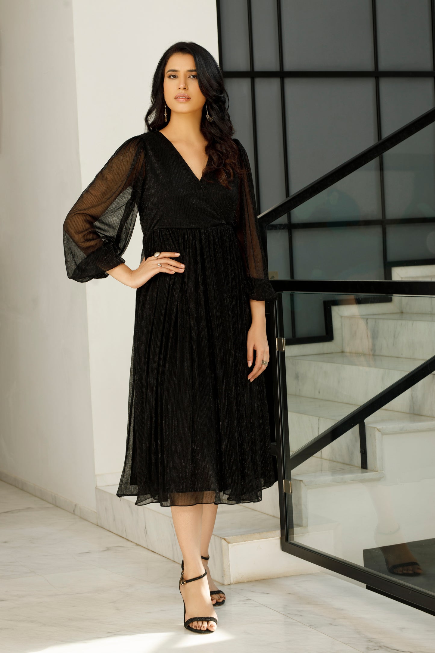 Sparkling Black Long Dress