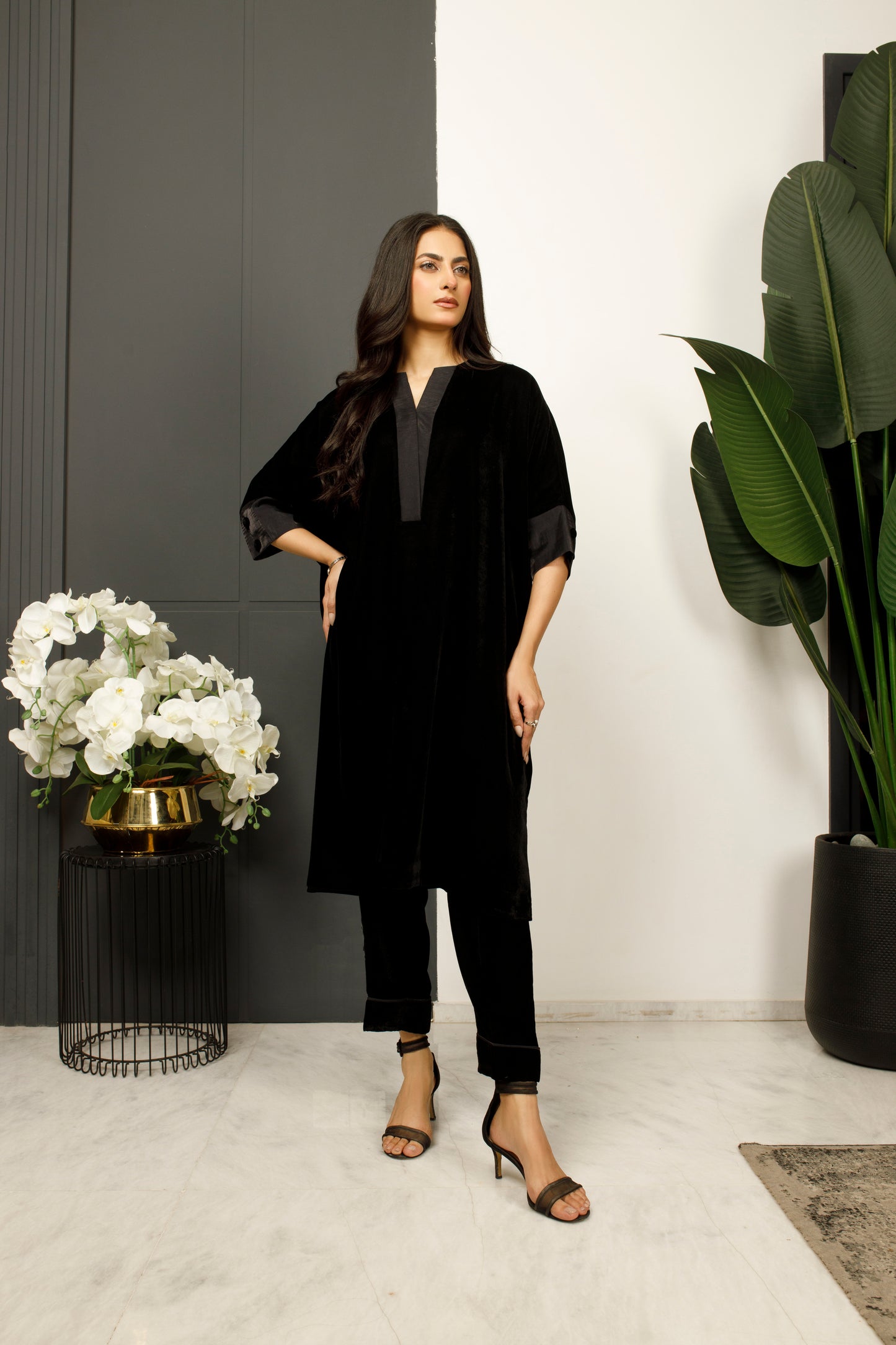 Black Velvet Co ord Set
