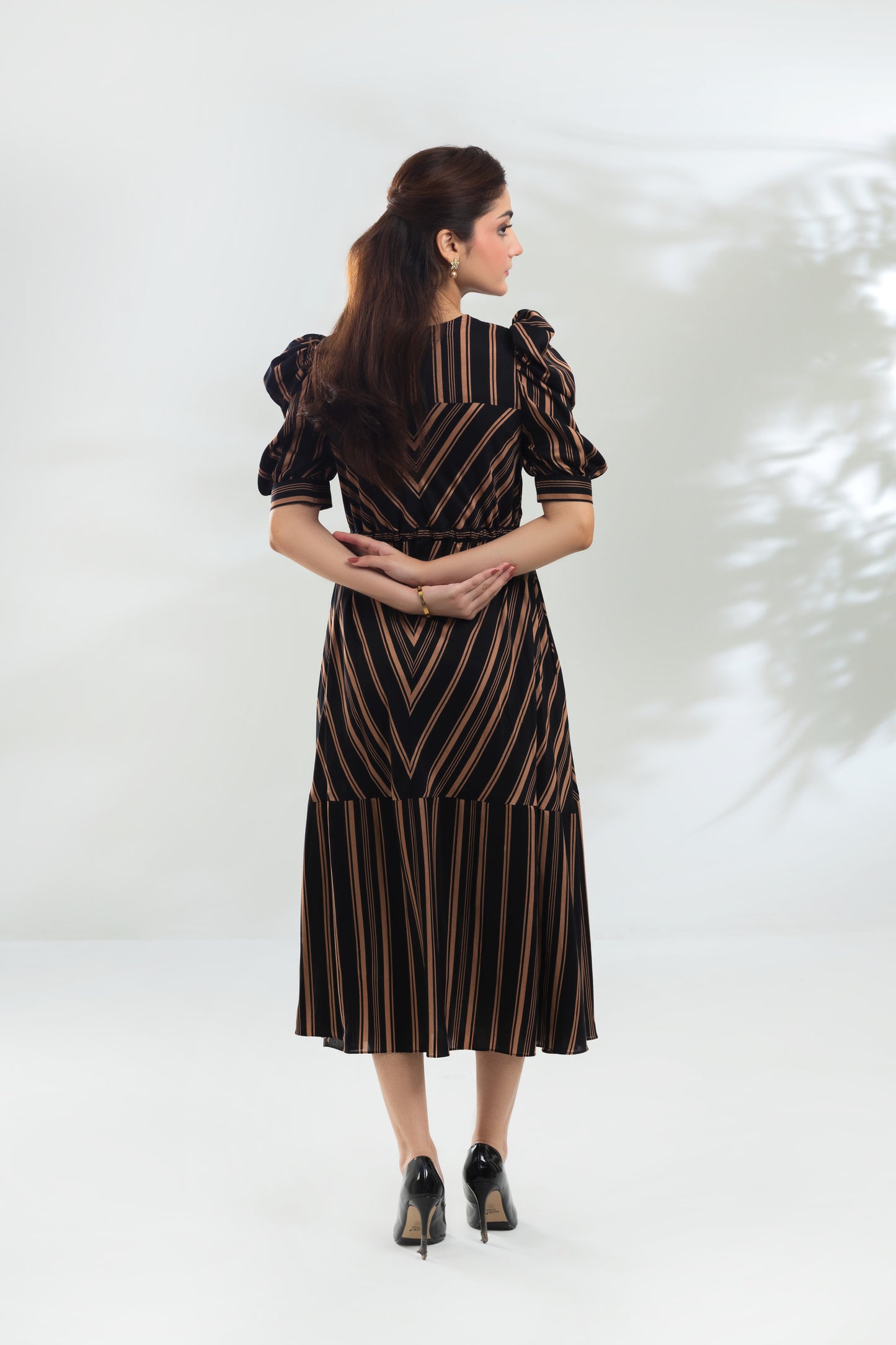 Black Stripes Long Dress
