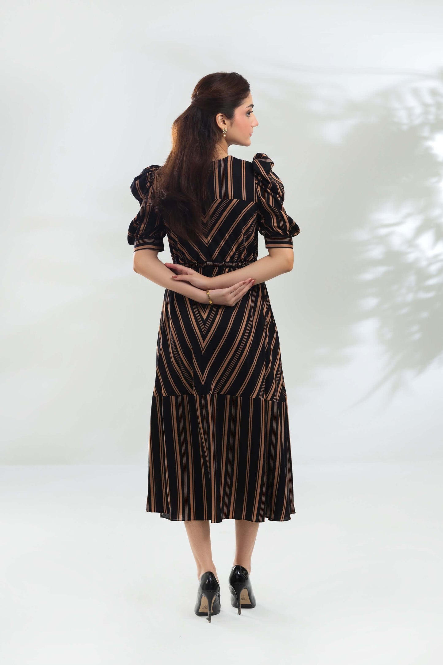 Black Stripes Long Dress
