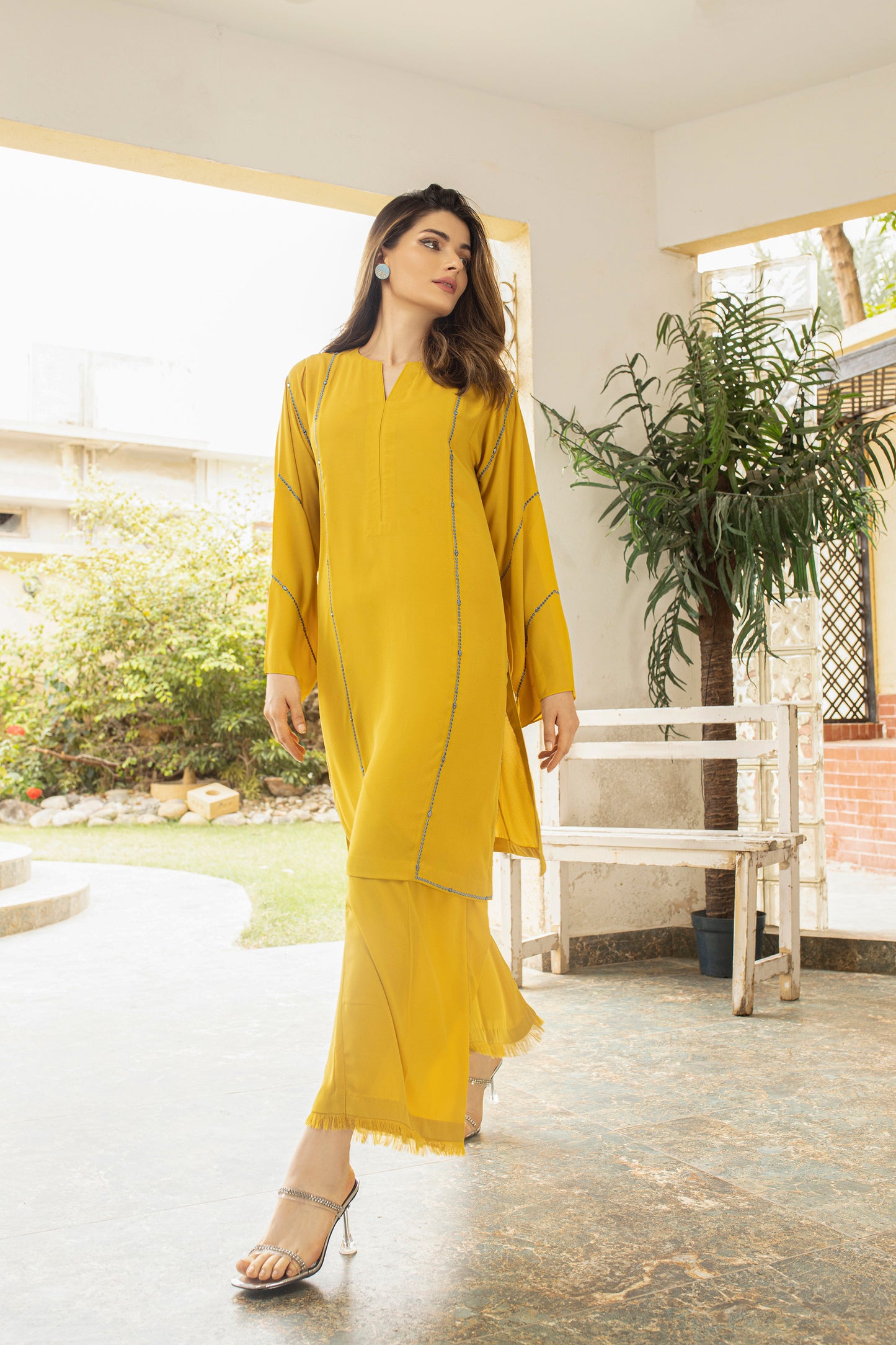 Crepe Lime Shirt and Trousers