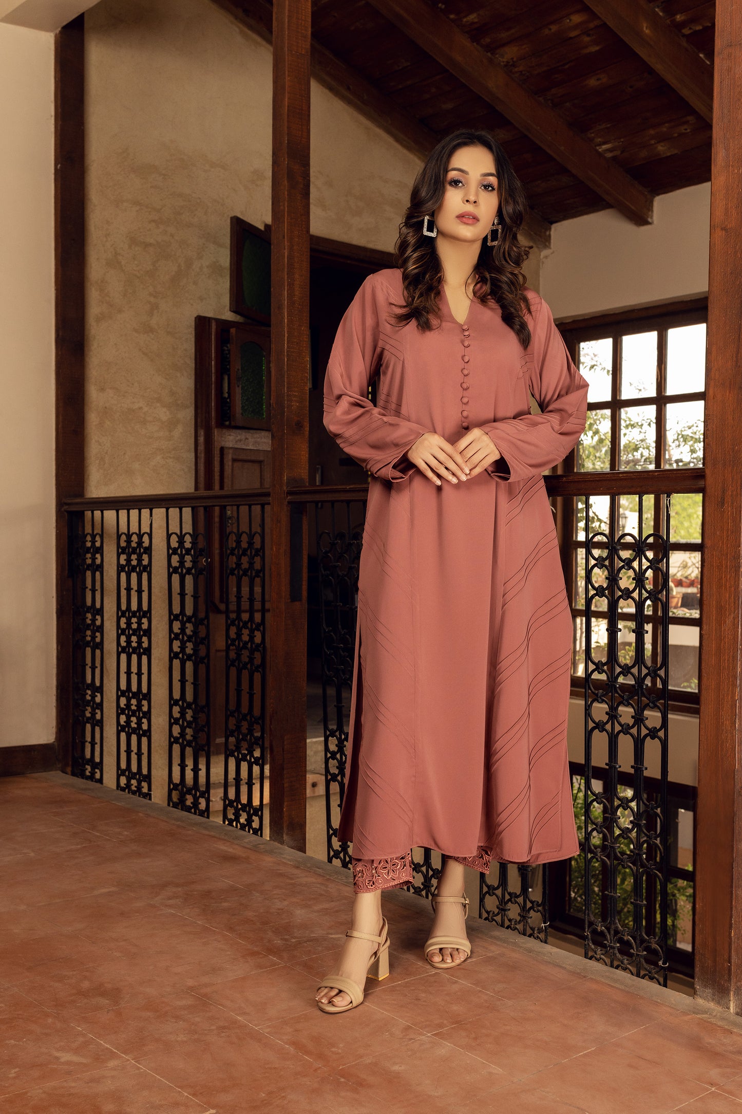 Pink Long Shirt and Trousers