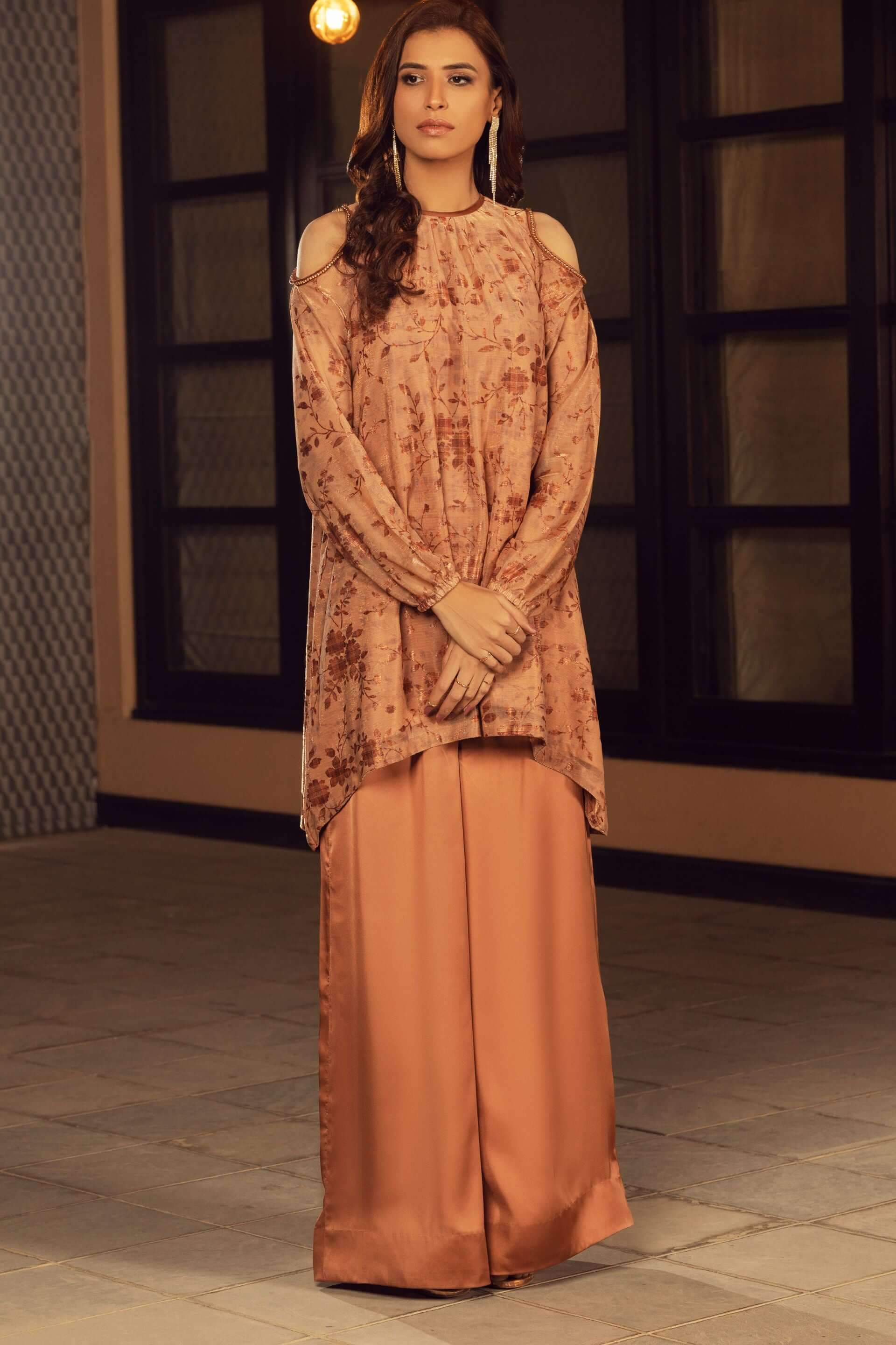Rose Gold Color High-Low Dress Glamour Meets Grace VELOUR Rose Gold Color High-Low Dress Glamour Meets Grace VELOUR