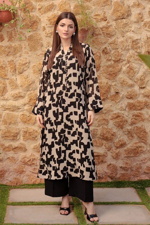 Monochrome Mirage Long Shirt and Trousers