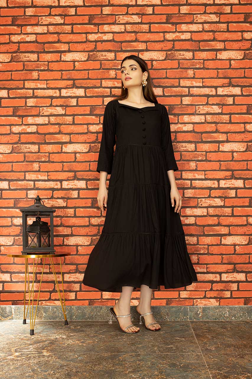 Midnight Black Long Dress