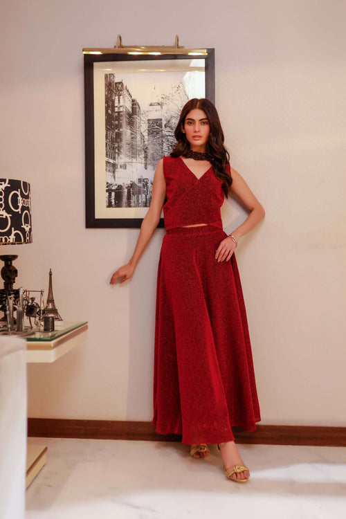Sparkling Red Skirt and Top