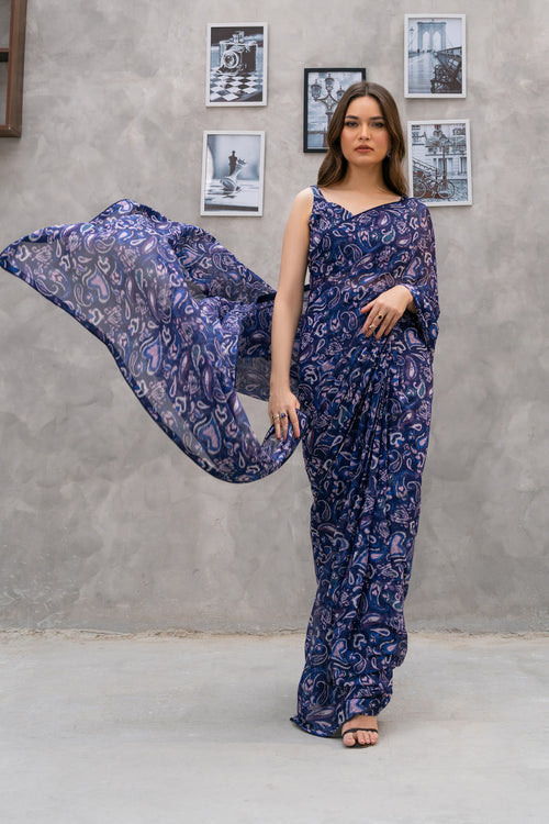 Sapphire Twilight Saree