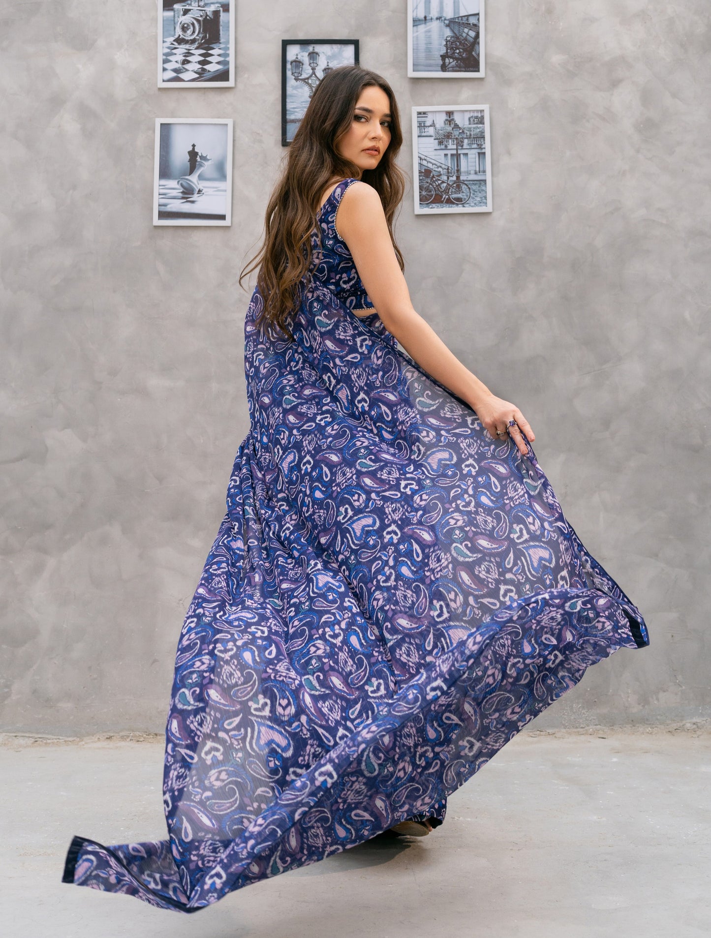 Sapphire Twilight Saree