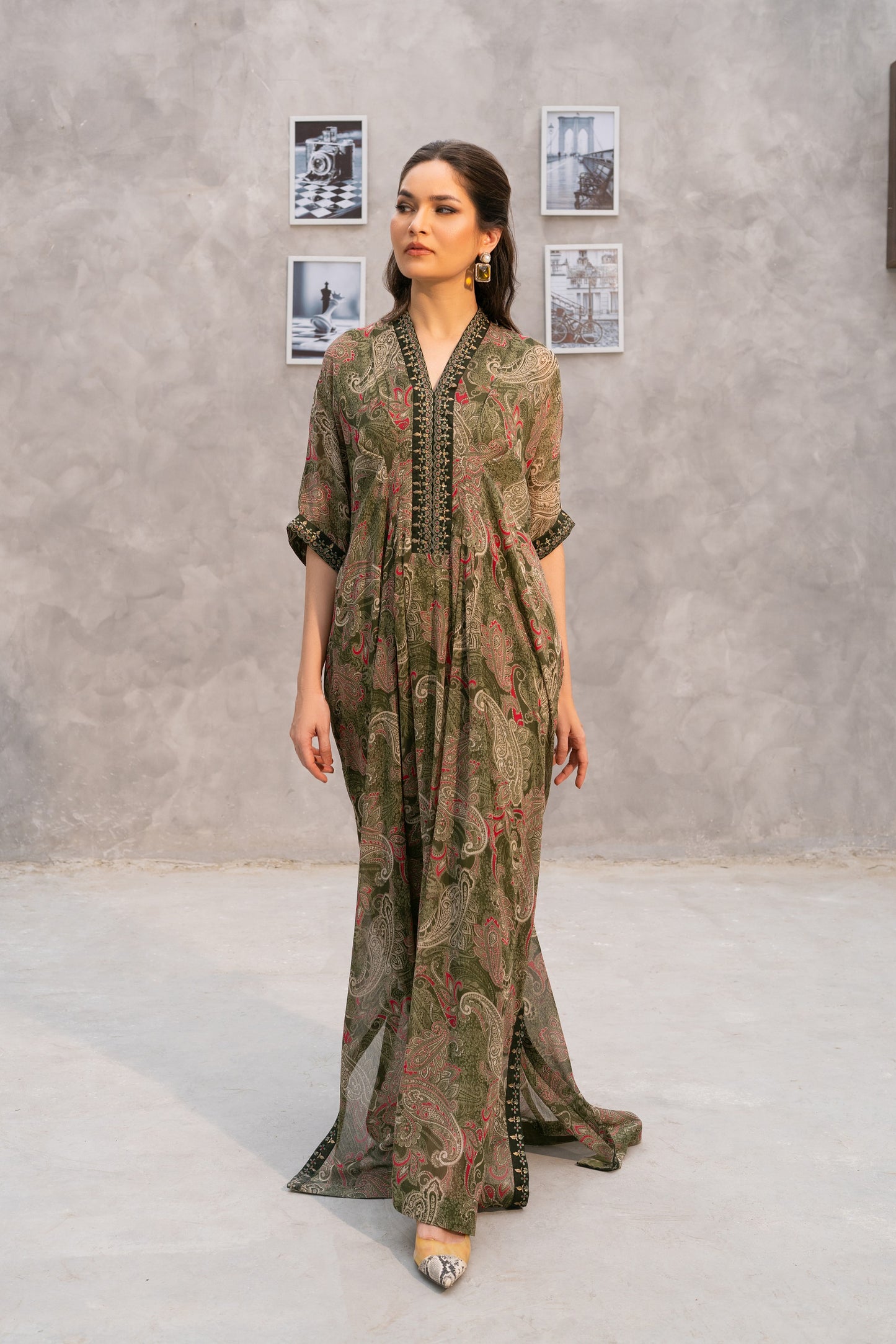 Olive Mirage Kaftan