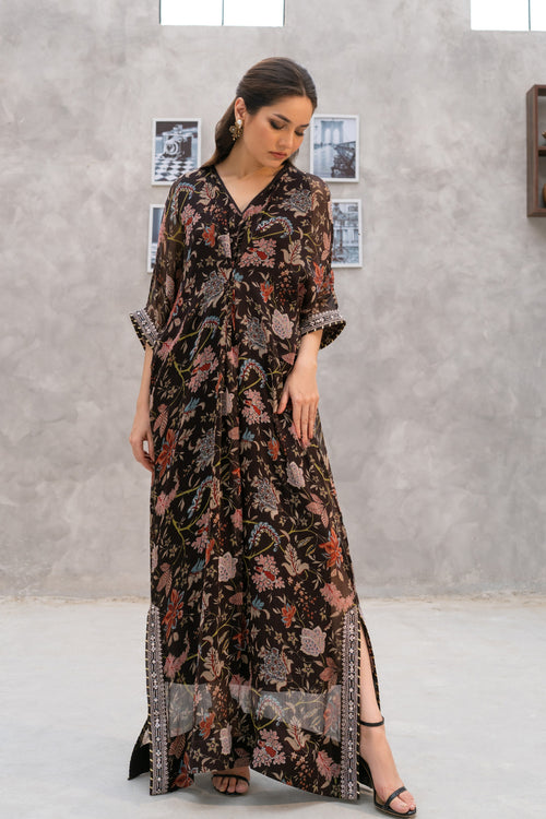 Mocha Bloom Kaftan