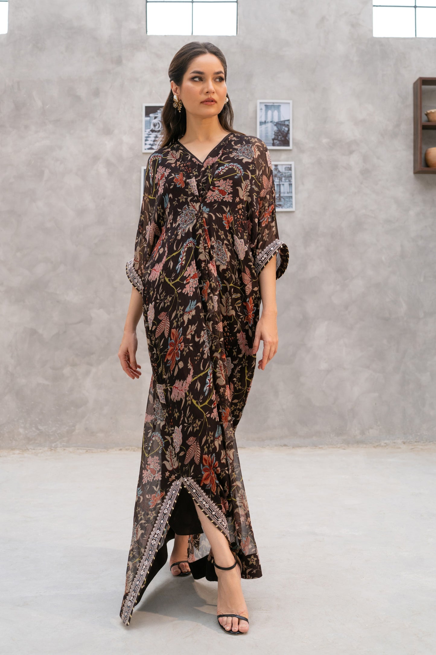 Mocha Bloom Kaftan