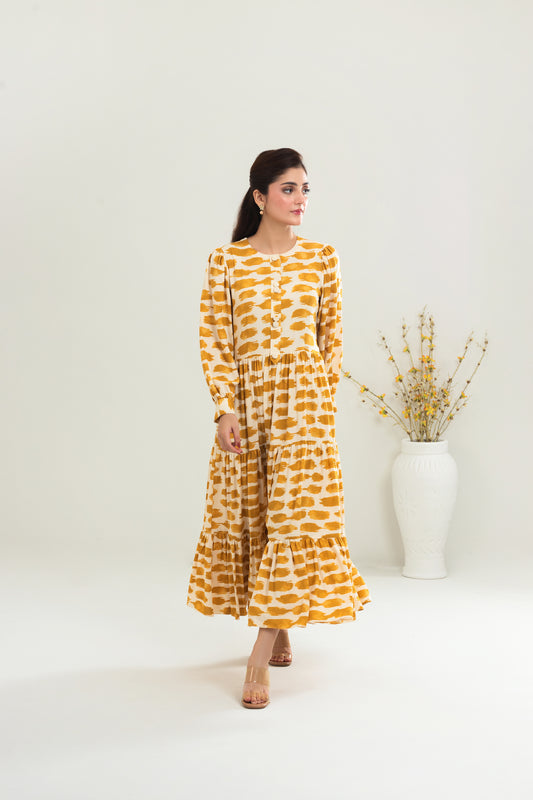 Sunny Strokes Long Dress