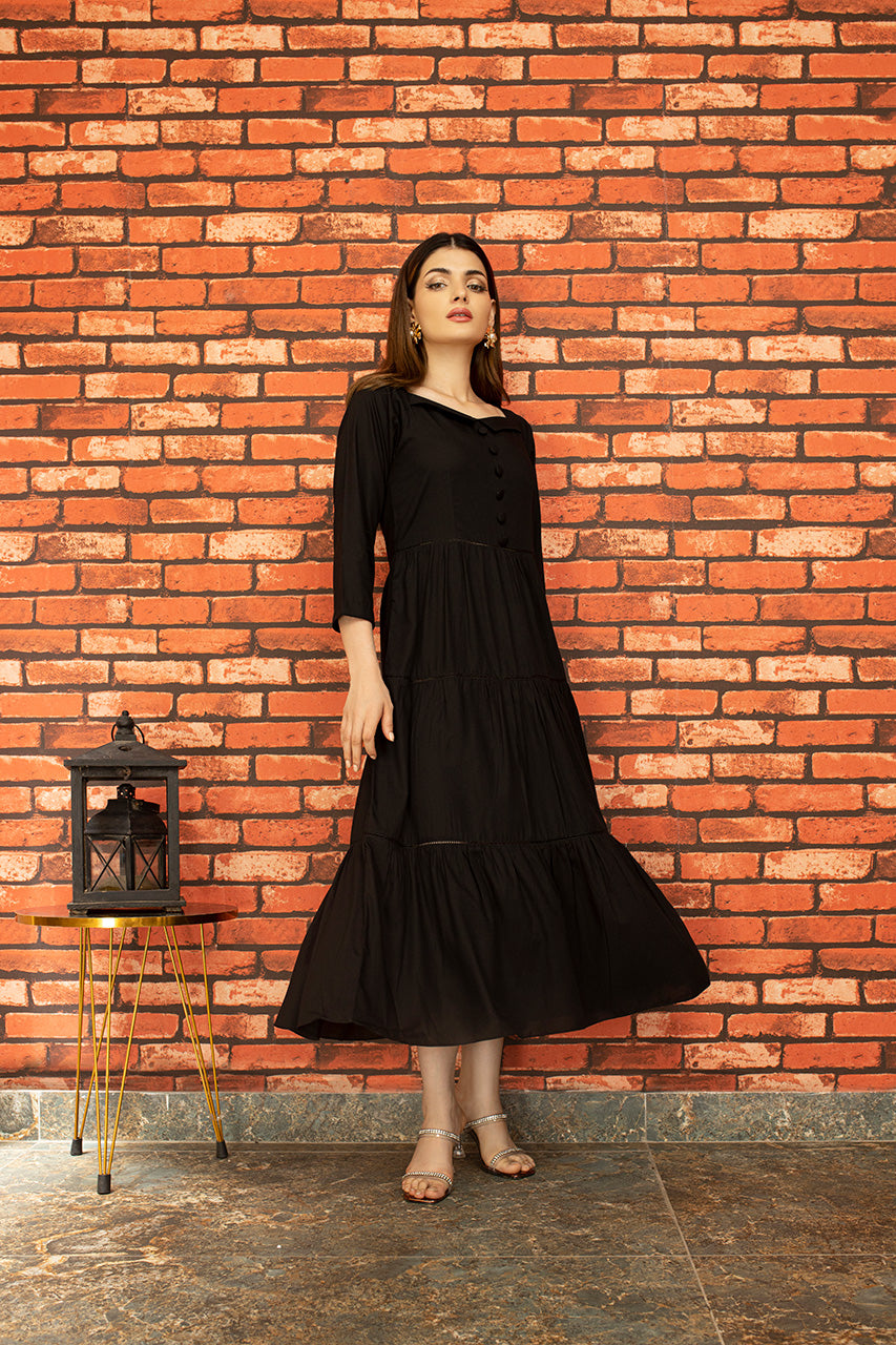 Midnight Black Long Dress