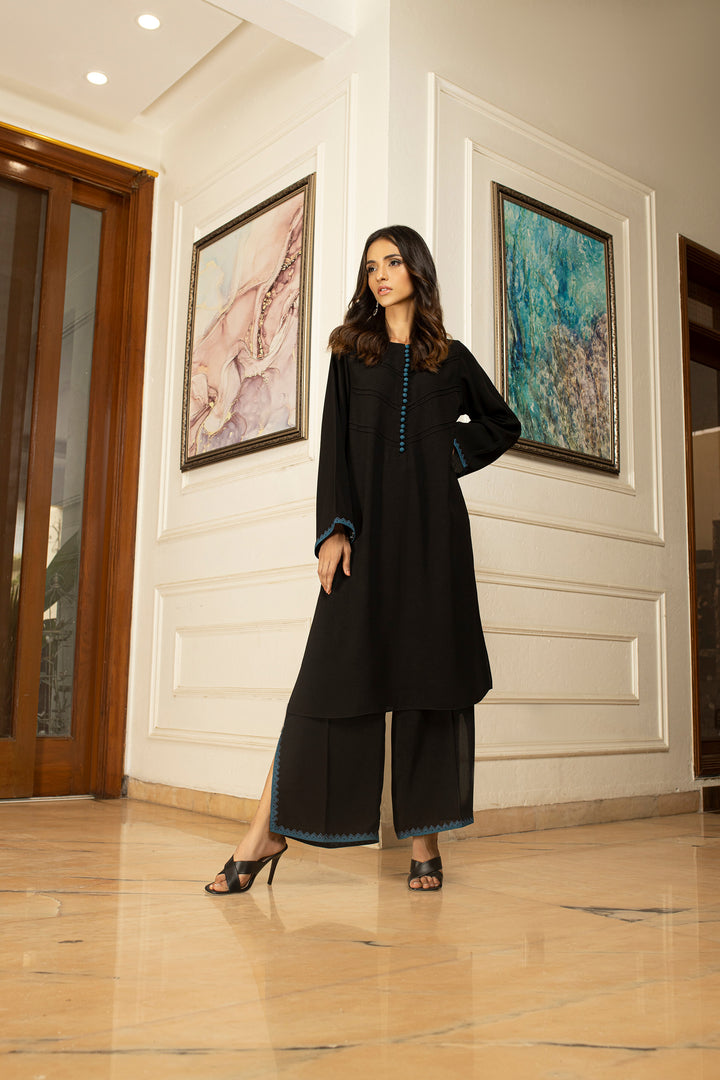 Midnight Majesty Two-Piece Crepe Suit