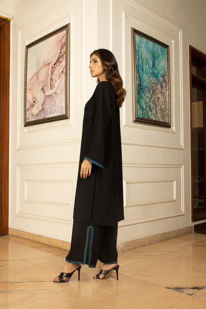 Midnight Majesty Two-Piece Crepe Suit