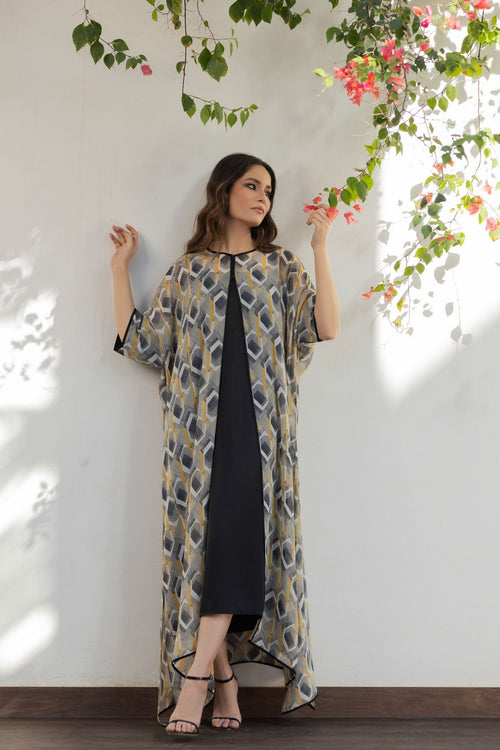 Printed Shrug and Slip Dress