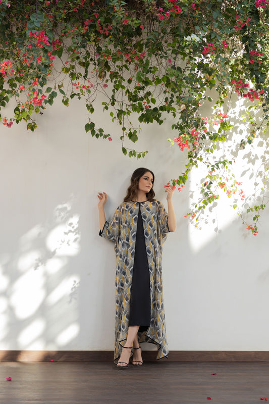 Printed Shrug and Slip Dress