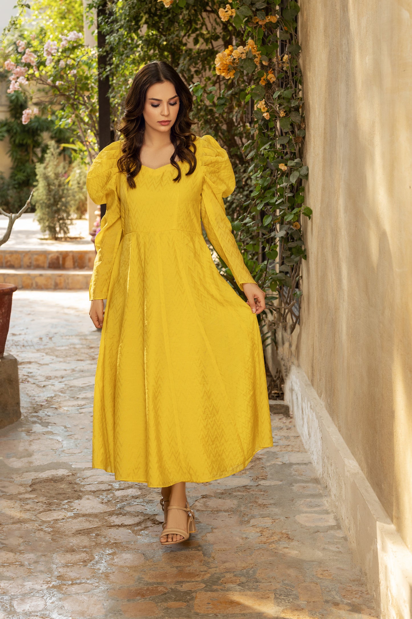 Yellow Long Frock for Women