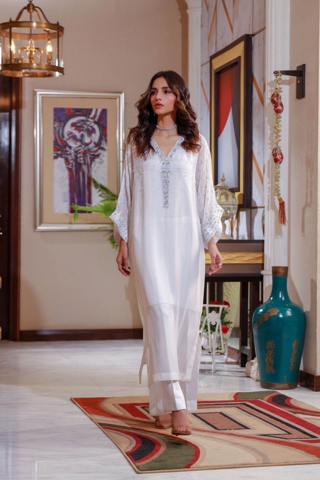 White Hand Embroidered Dress