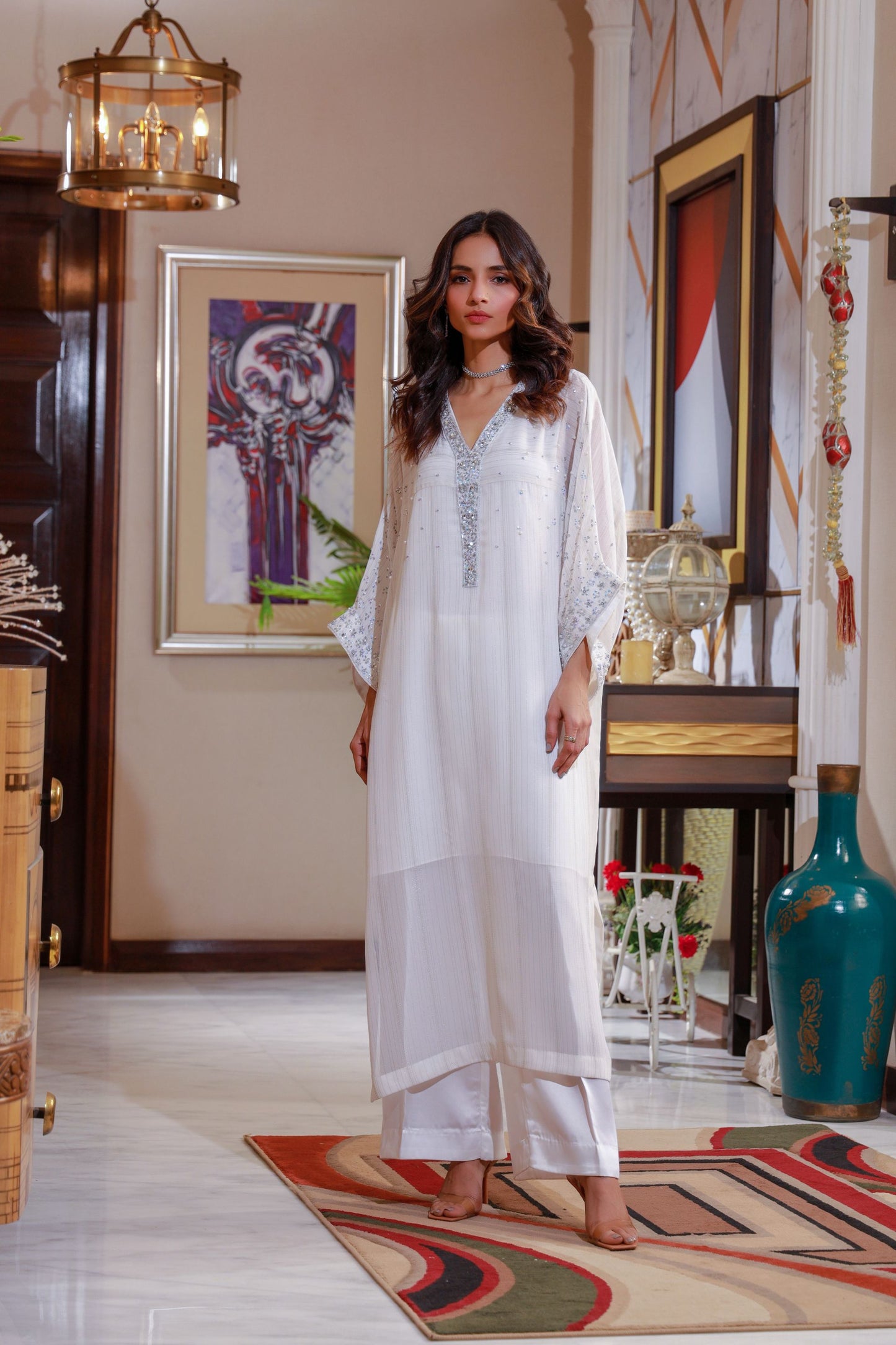 White Hand Embroidered Dress