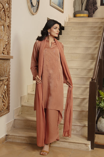 Salmon Silk Cord Set