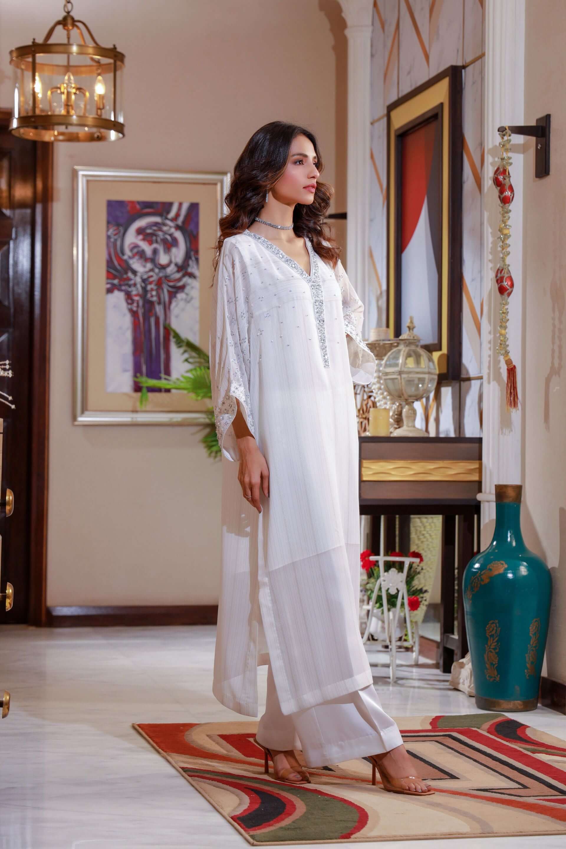 embroidery designs on white dress Latest white color embroidered kurti designs | White dress embroidery designs | white dress designs