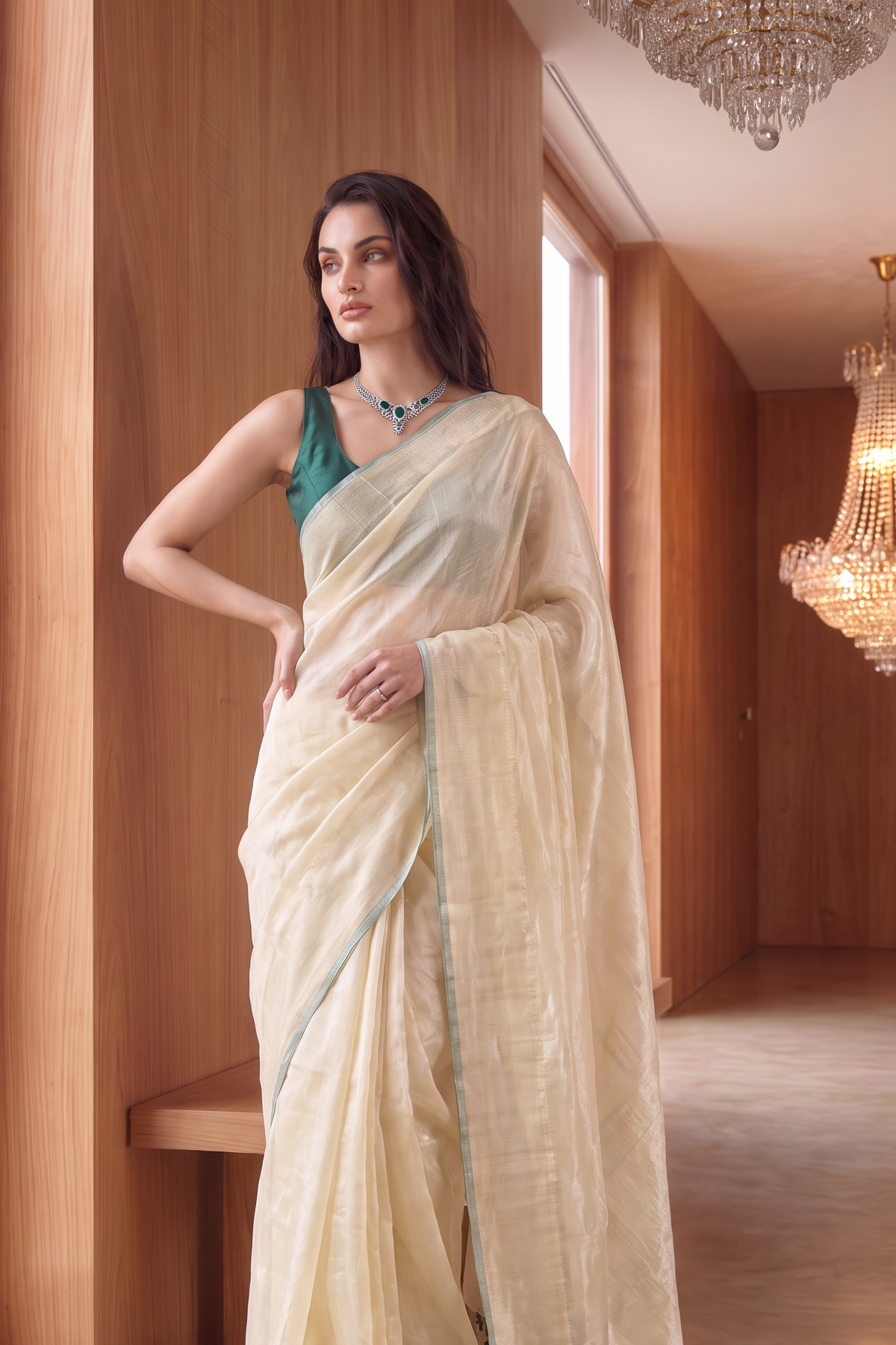 Butter Cream Saree