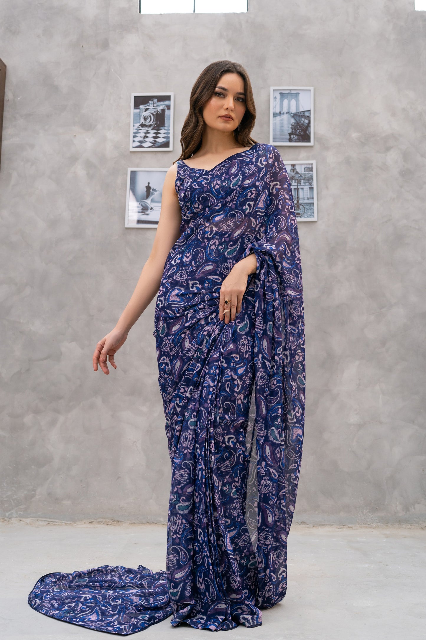 Sapphire Twilight Saree