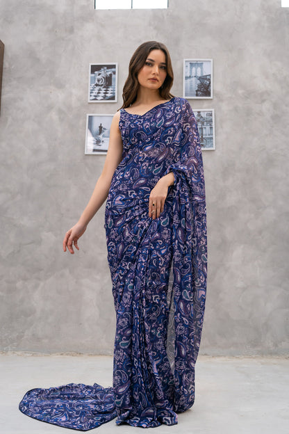 Sapphire Twilight Saree