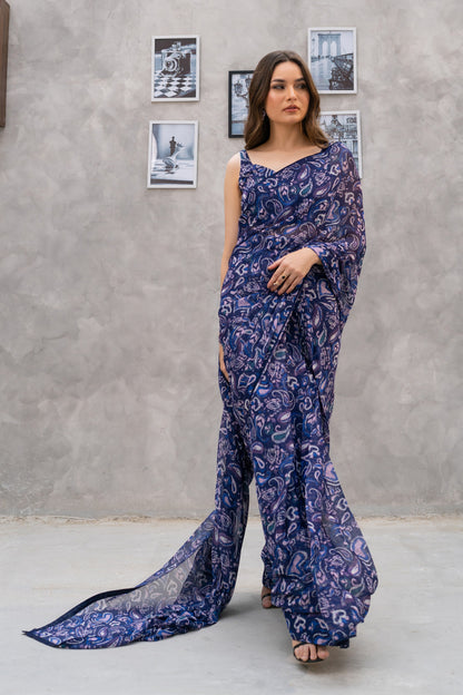 Sapphire Twilight Saree