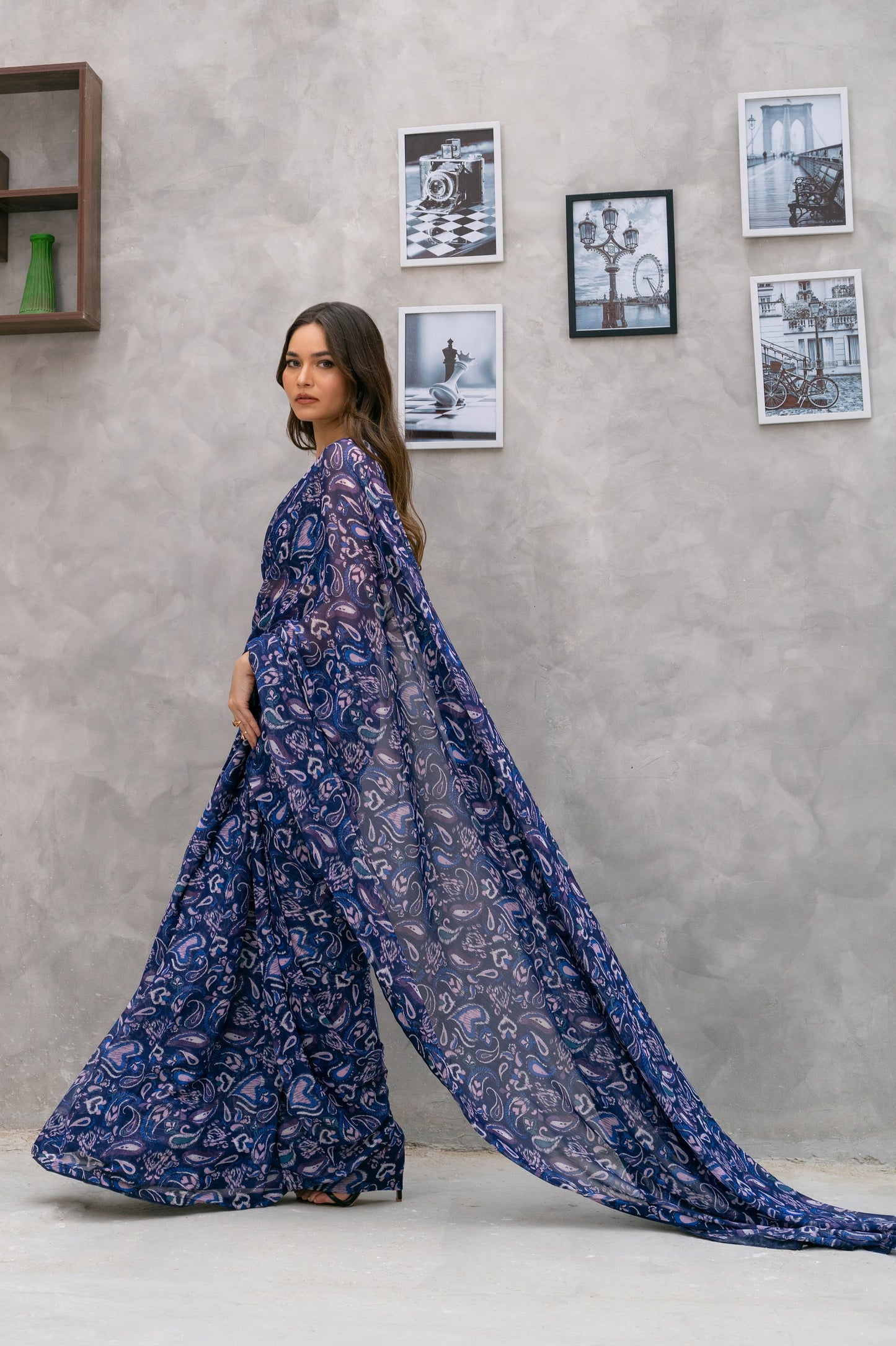 Sapphire Twilight Saree