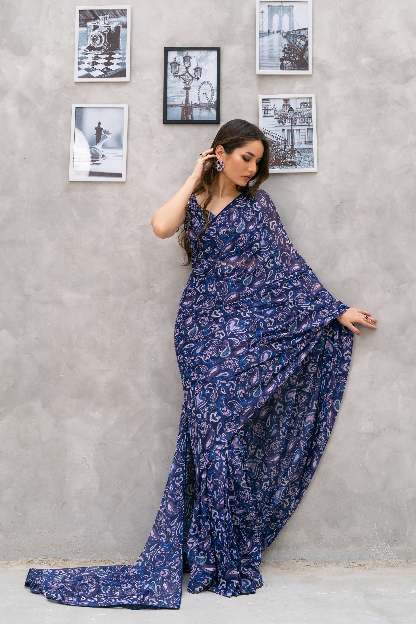 Sapphire Twilight Saree