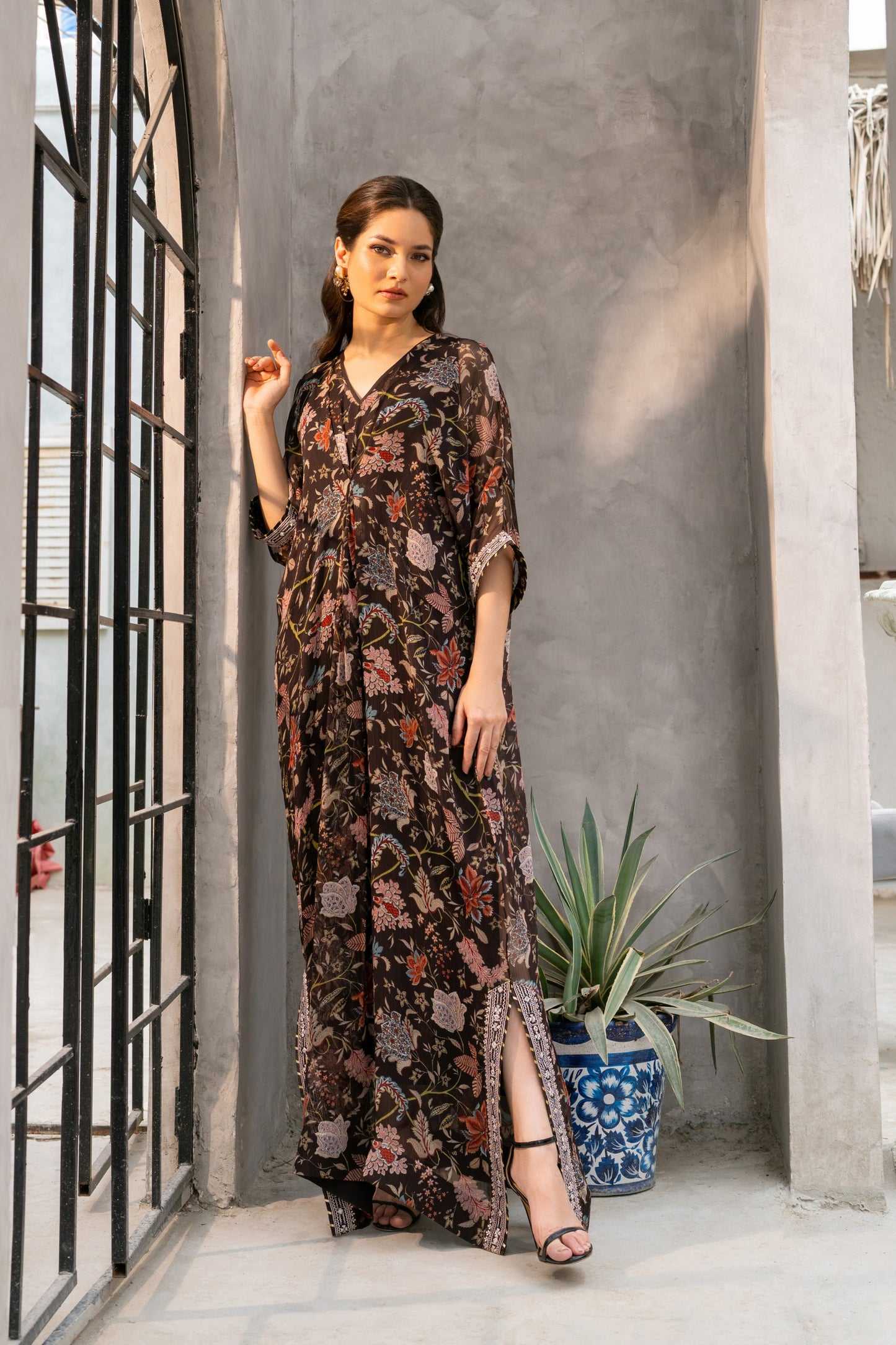 Mocha Bloom Kaftan
