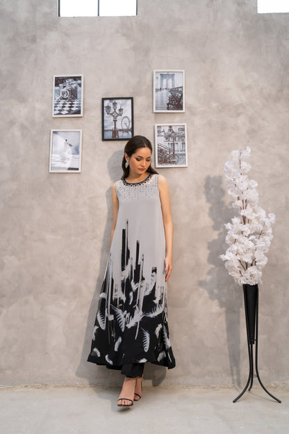 Featherstroke Long Dress