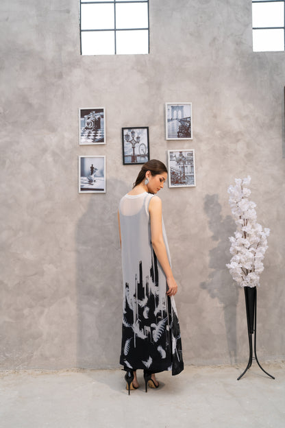 Featherstroke Long Dress