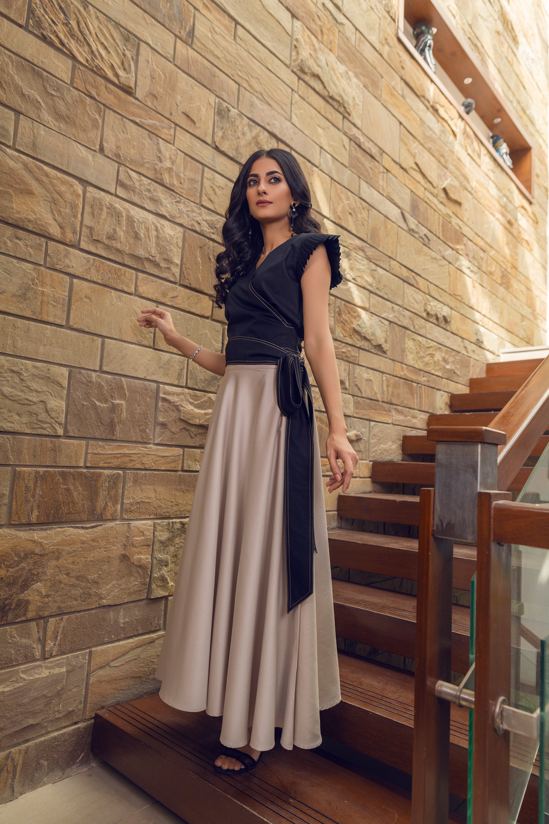 Long skirt cheap dress with top