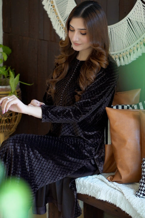 Brown Velvet Coord Set
