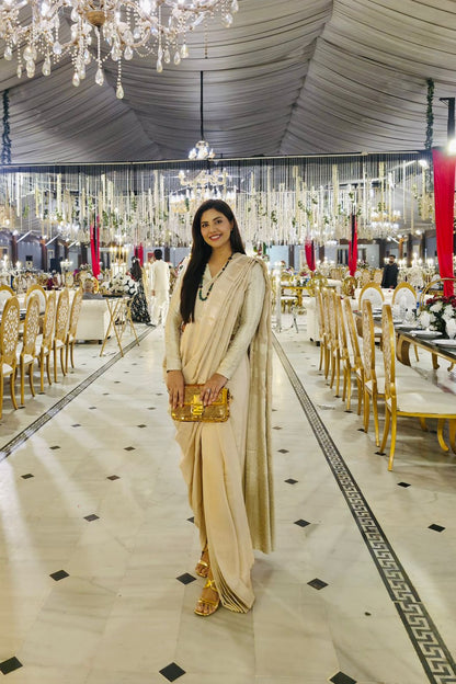 Ivory Aura Saree Drape Set