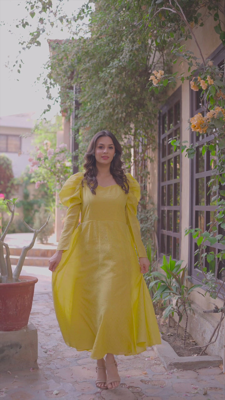 Yellow Long Frock for Women Video by Mahenur